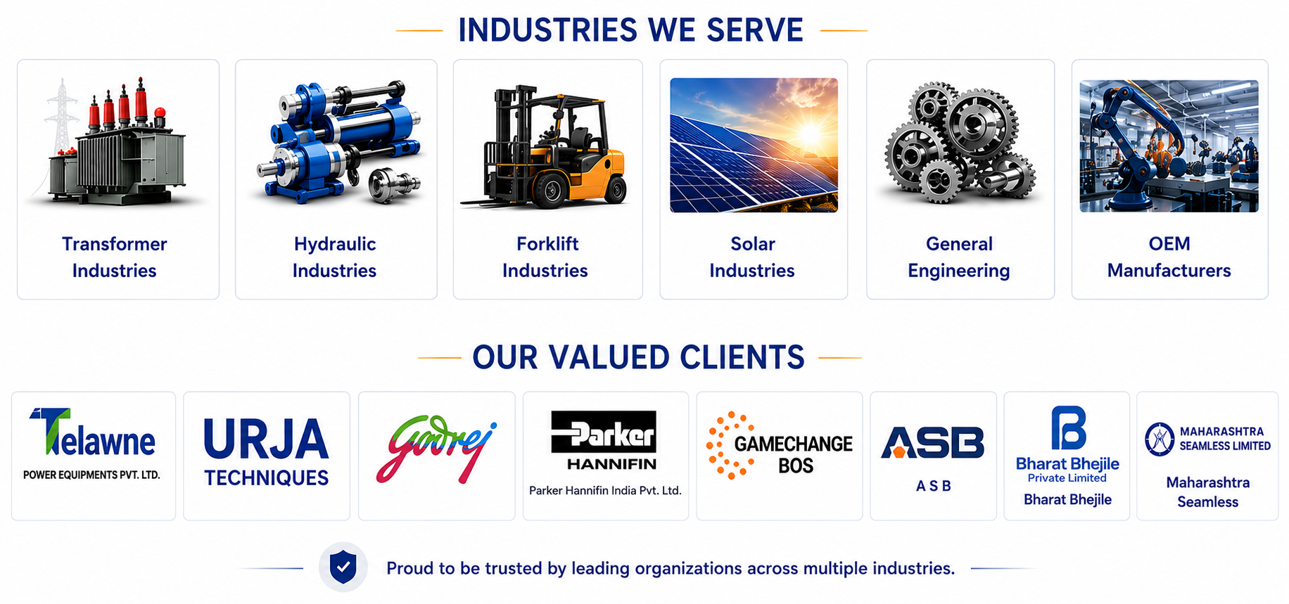 Industries We Serve and Our Valued Clients